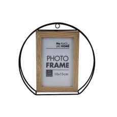 Picture Frame - Round, Metal & MDF, Size 10x15cm